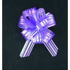 1.25" Wide Pull Bow Ribbon With 14 Loops - Purple Iridescent Solid and Sheer Stripes (Lot of 1 Bow) SALE ITEM